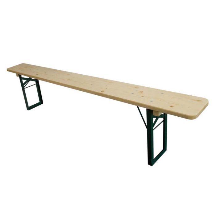 Tables pliable et banc pliable en bois et pieds en acier. En